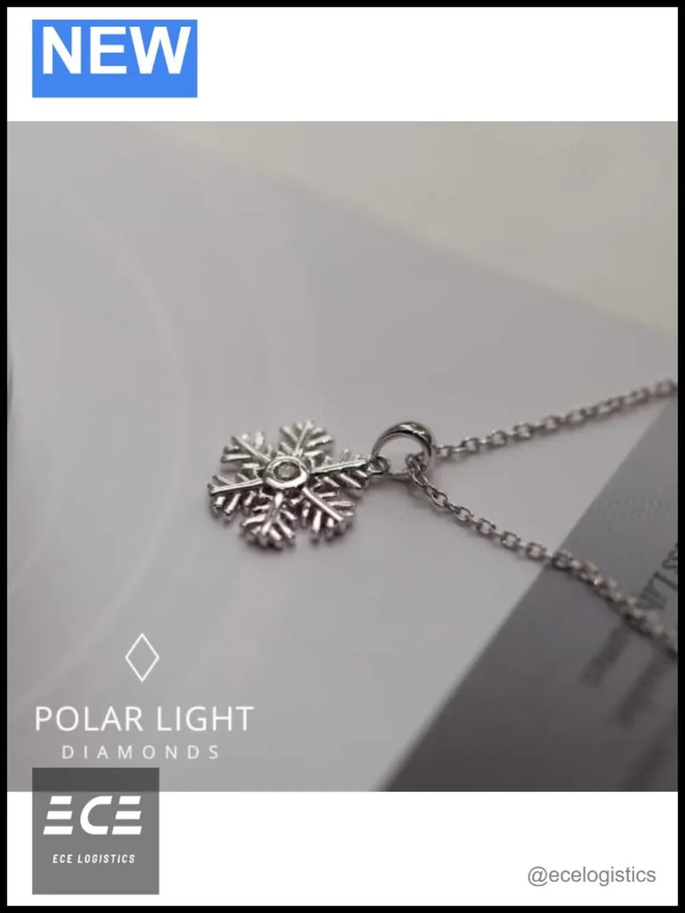 Sterling Silver Canadian Diamond Snowflake Pendant Necklace 18